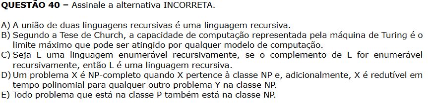 PosComp 2017 - Pergunta 40